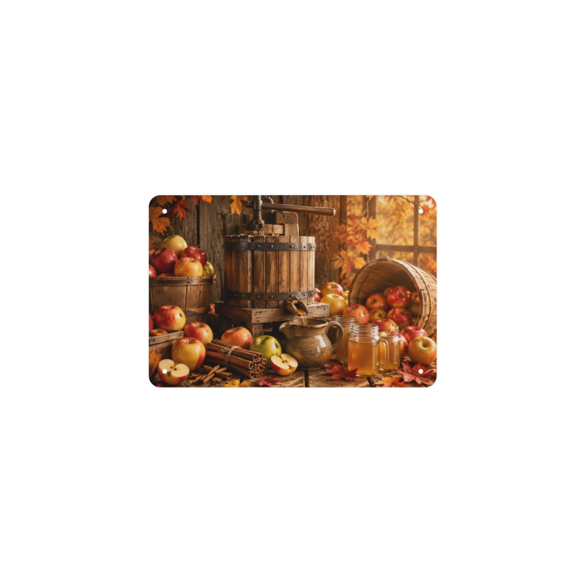Cider Mill Still Life 12 x 8 in Metal Tin Sign