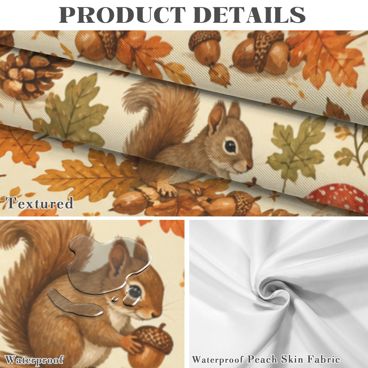 Squirrels 178cm x 140cm Rectangular Tablecloth 70x55inch (QUE)