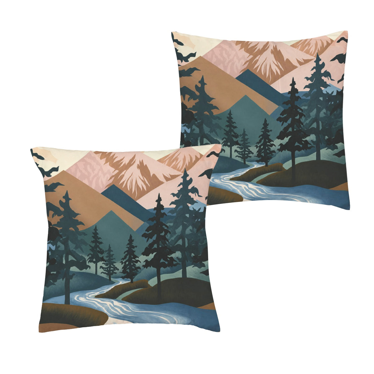 Darecations River Map 16 x 16 in Envelope Pillow Case