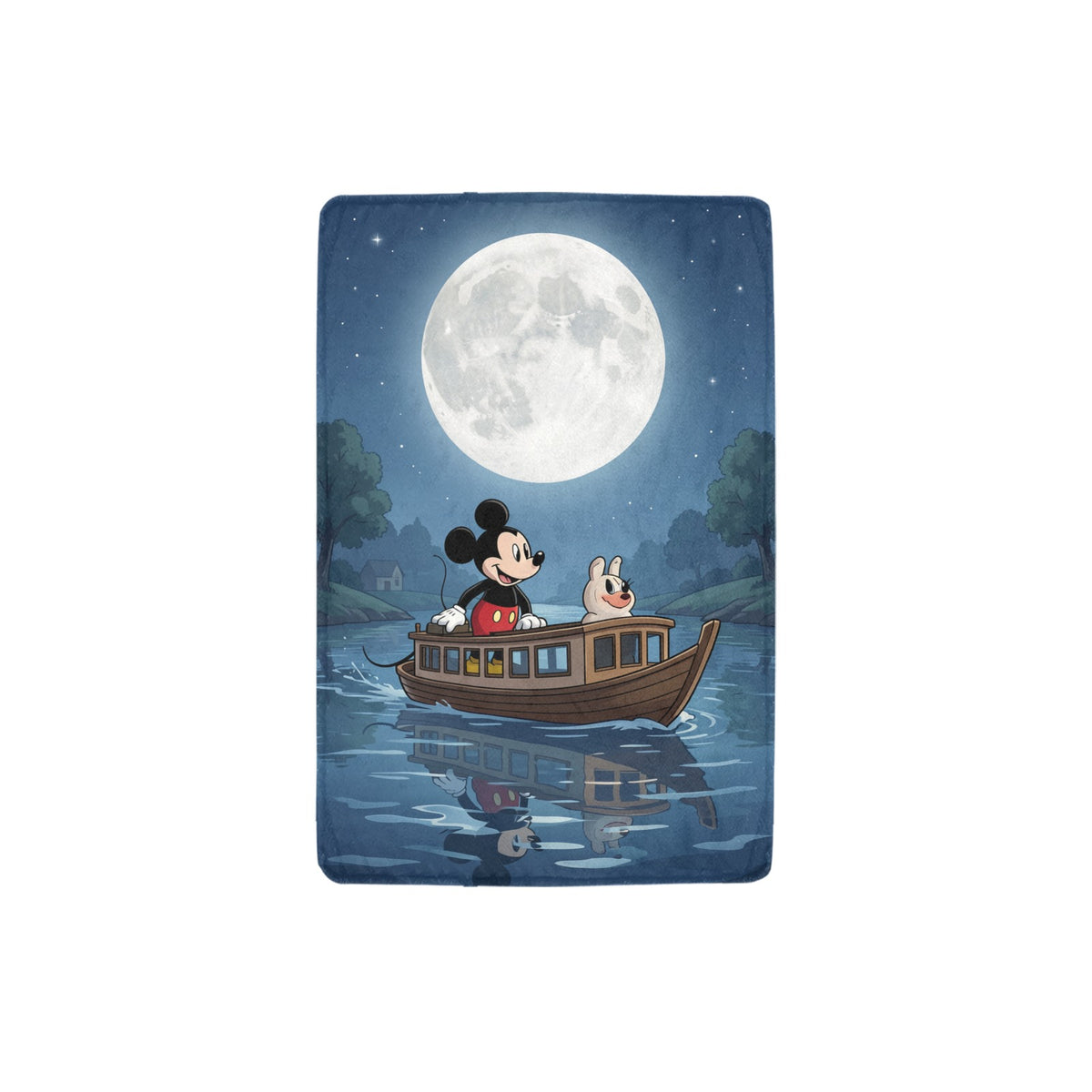 Steamboat Willie River Moon 32 x 48 in Micro Fleece Blanket