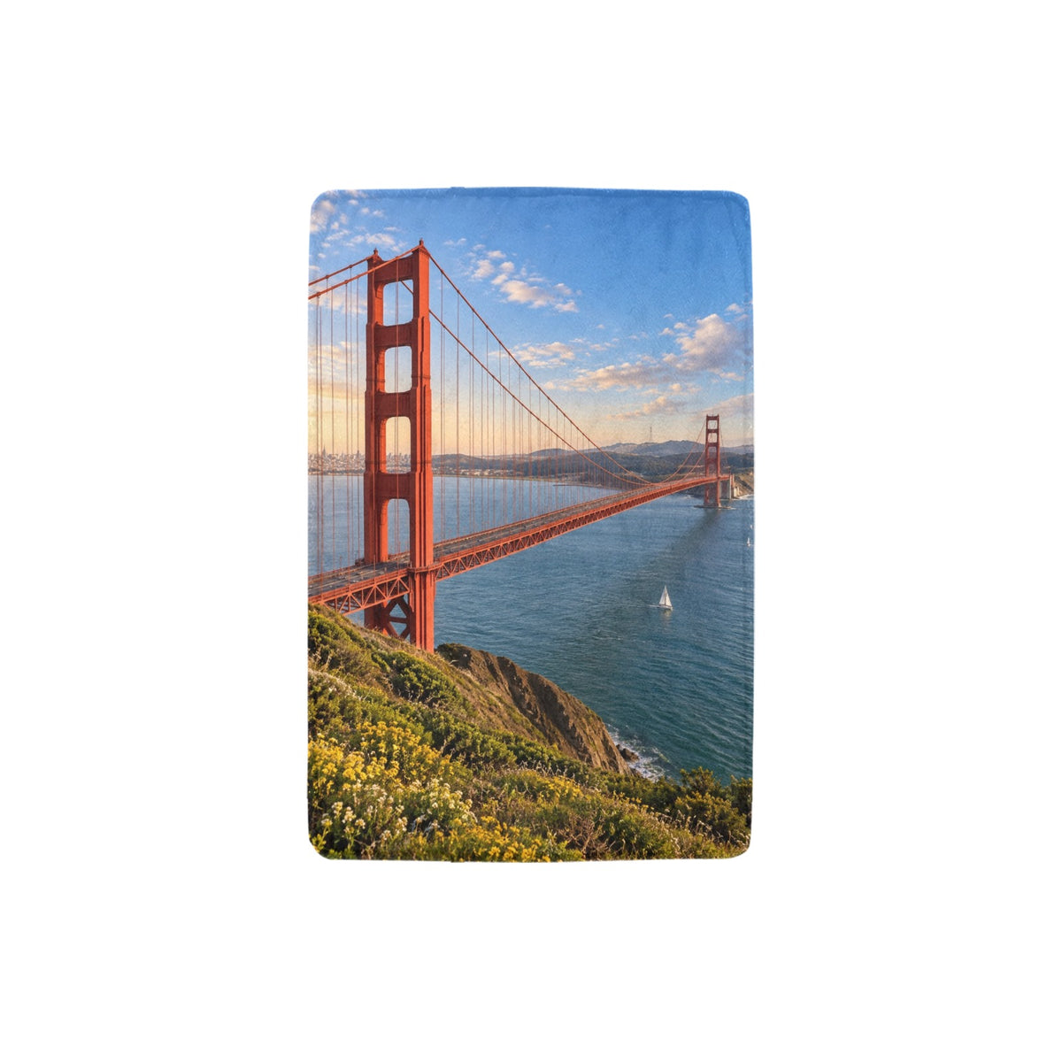 Golden Gate Cable Geometry 32 x 48 in Micro Fleece Blanket