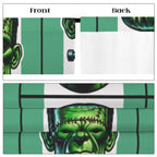 Green Frankenstein Faces 52 x 84 in Window Curtain Set