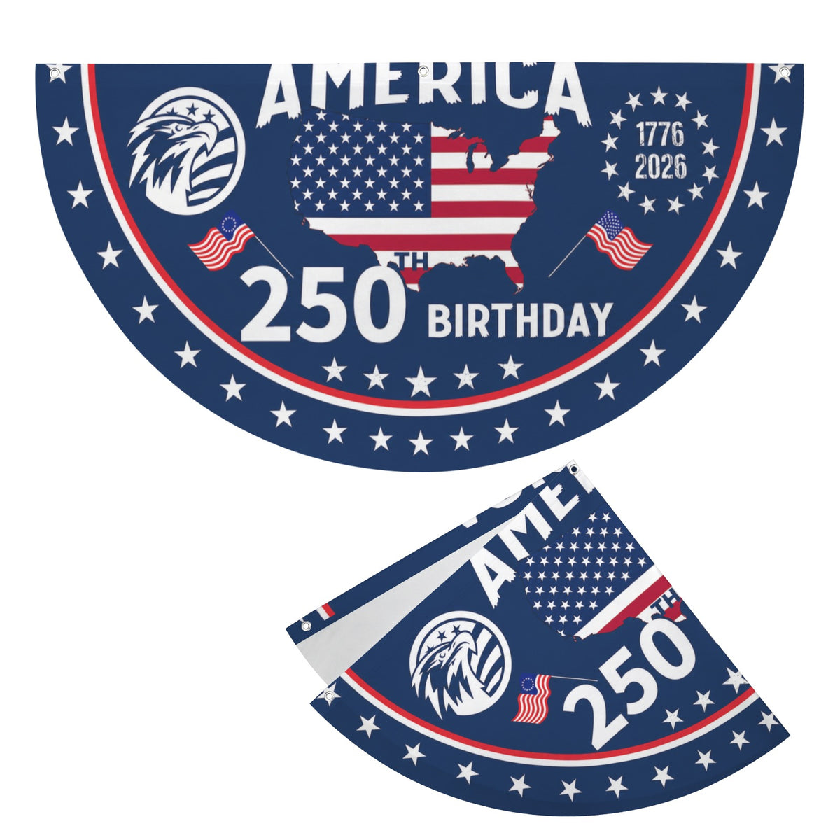America 250 Commemorative 36 x 18 in Semi Circle Flag