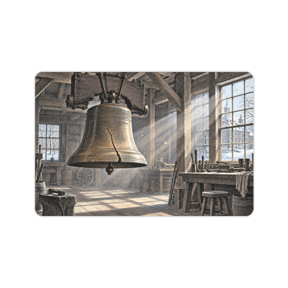 Winter Liberty Bell Workshop 23.6 x 15.7 in Doormat