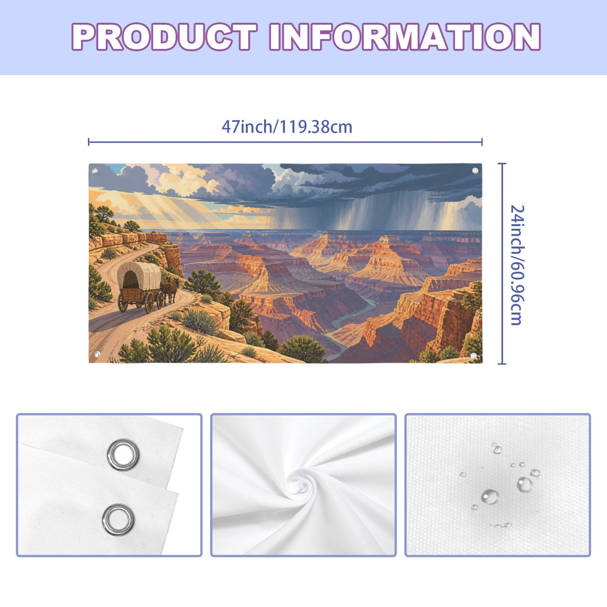 Grand Canyon Desert Thunder Road 47 x 24 in Festival Banner