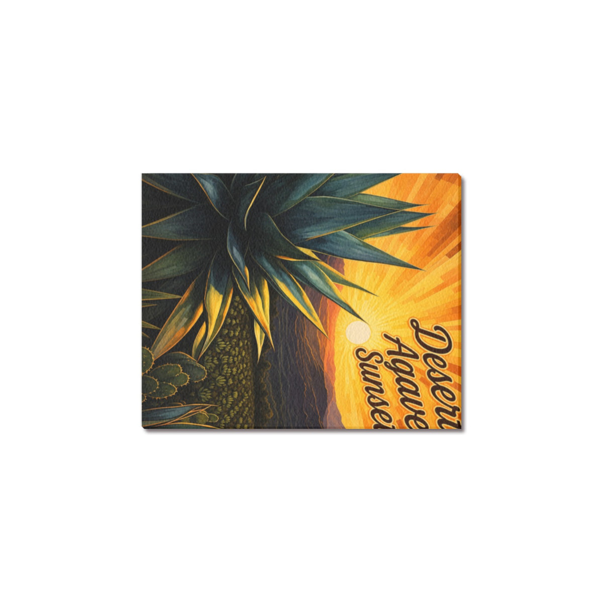 Desert Agave Sunset Frame Canvas Print 8"x10"