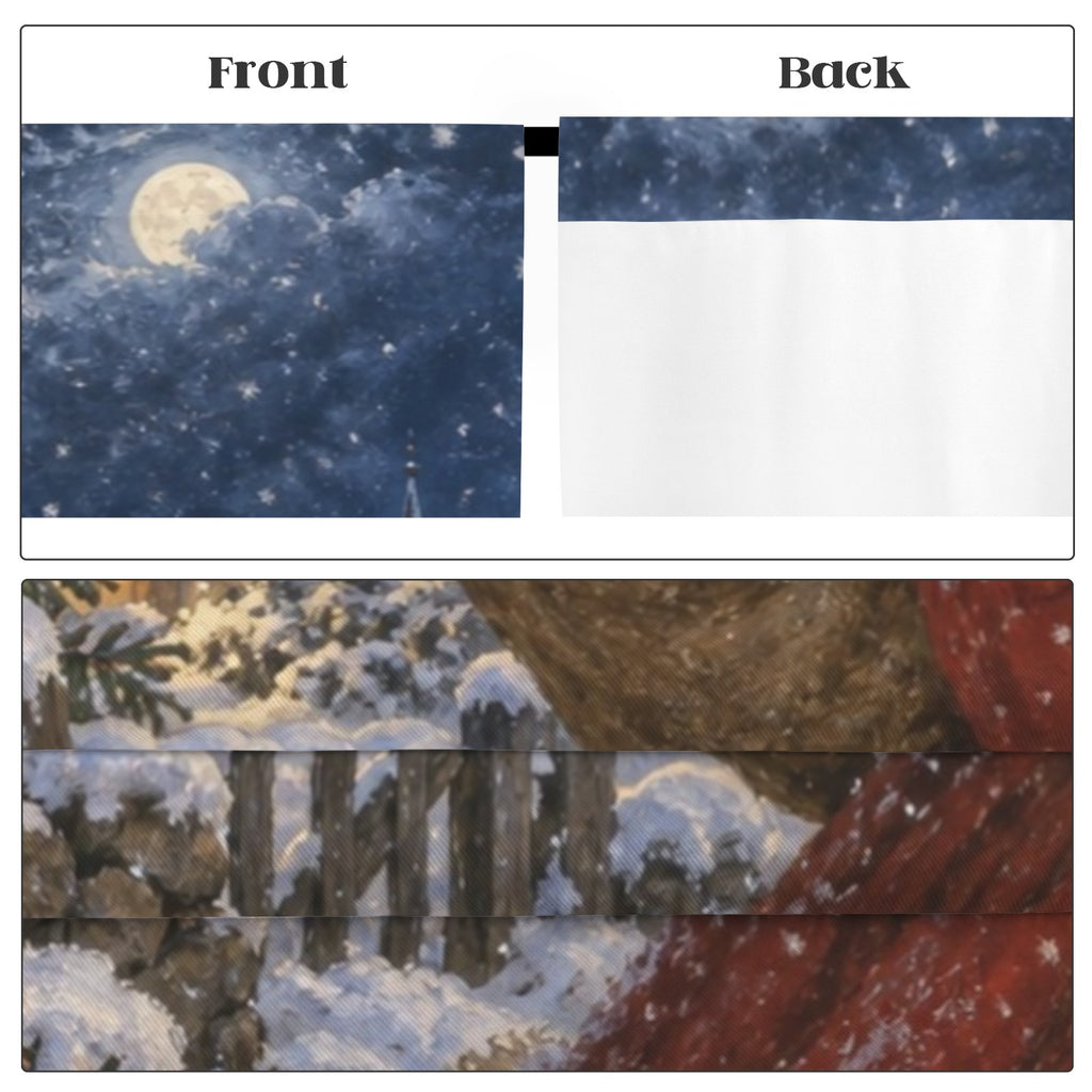 Nast Santa Snowy Night 52 x 84 in Window Curtain Set