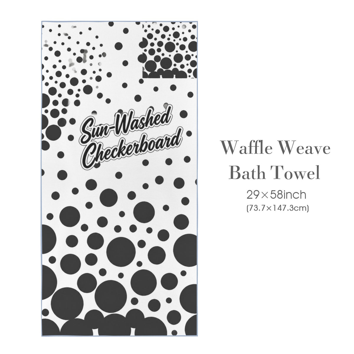 Sun Washed Checkerboard 29"x58" (QUE) Waffle Weave Bath Towel