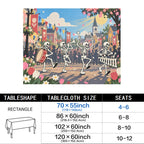 Skeleton Parade 178cm x 140cm Rectangular Tablecloth 70x55inch (QUE)