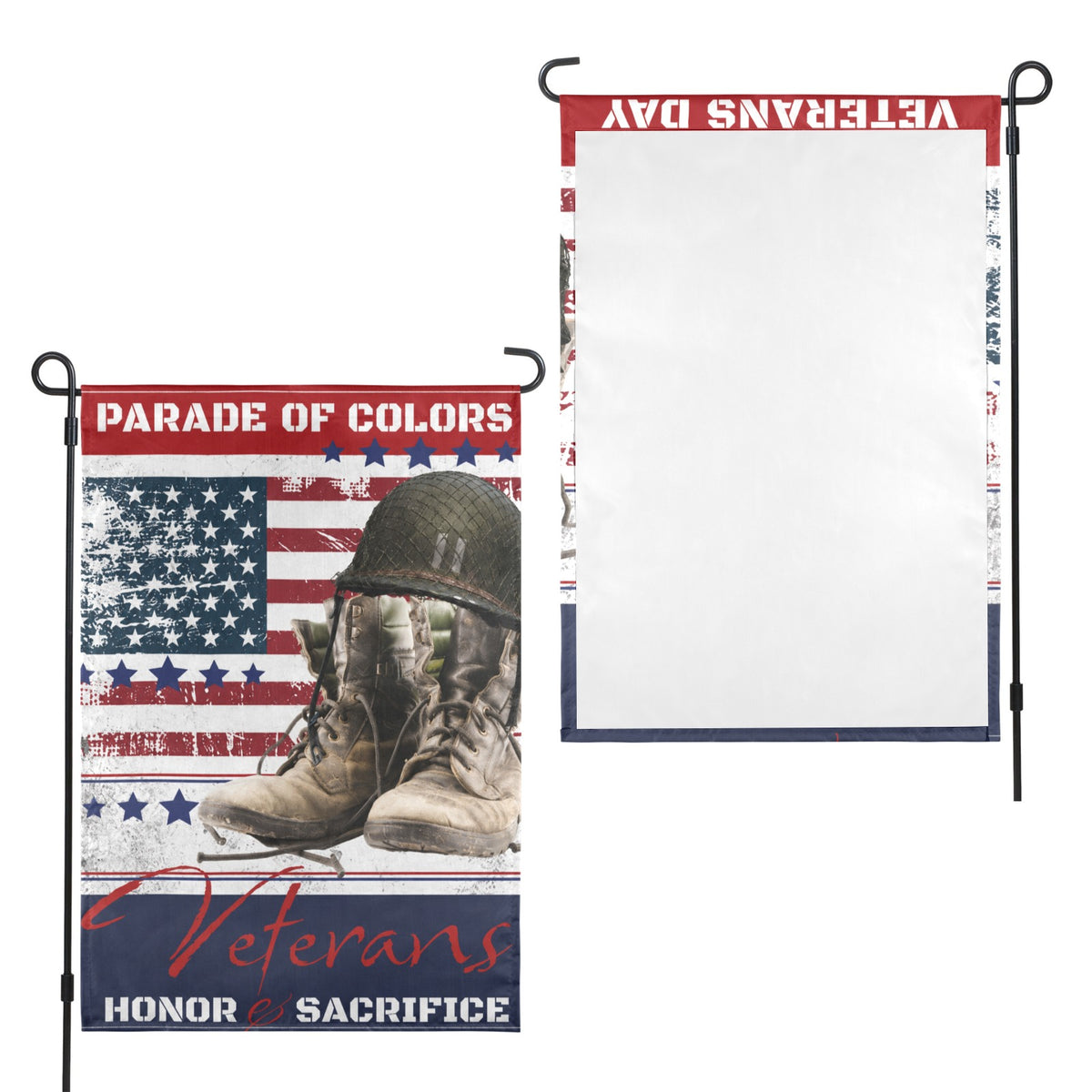 Veterans Day parade of colors 12 x 18 in Garden Flag