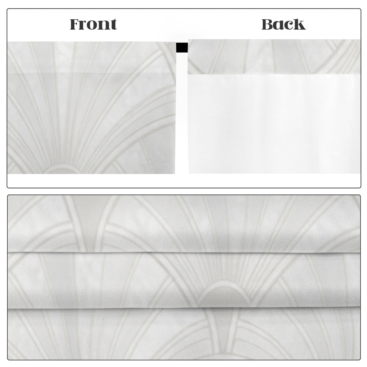 White Feather Scallops 52 x 84 in Window Curtain Set