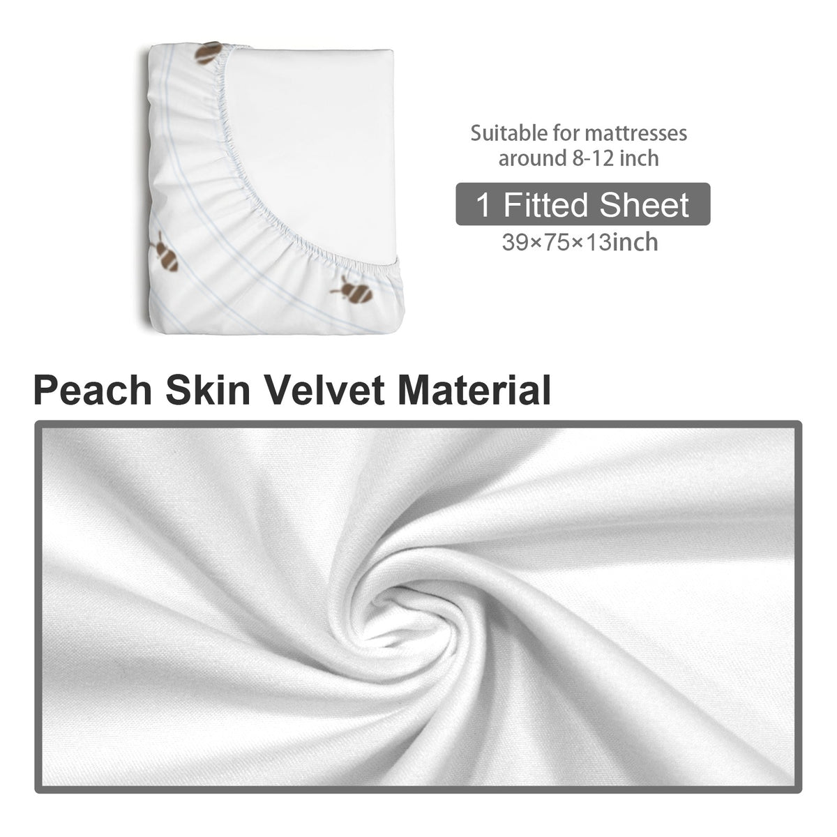 Apartment Reset Checker Fitted Sheet 39x75x13inch (QUE)