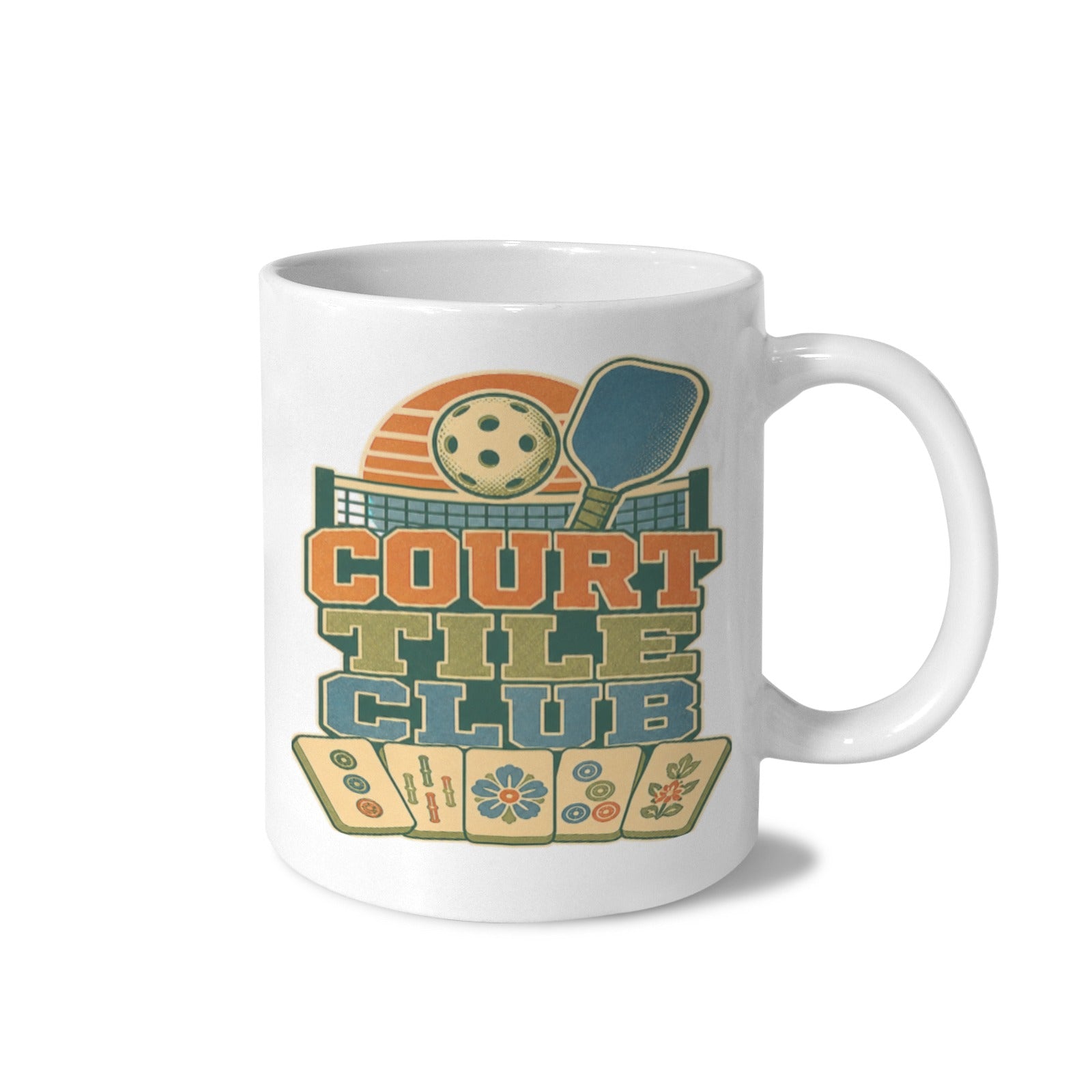 Court Tile Club 11 oz White Ceramic Mug
