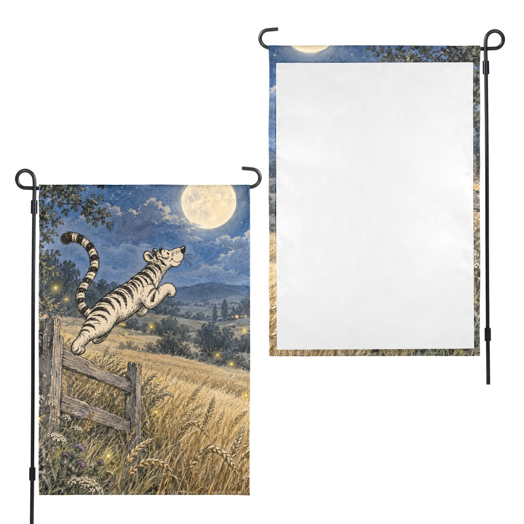 Moonlit Wheat Tigger 12 x 18 in Garden Flag