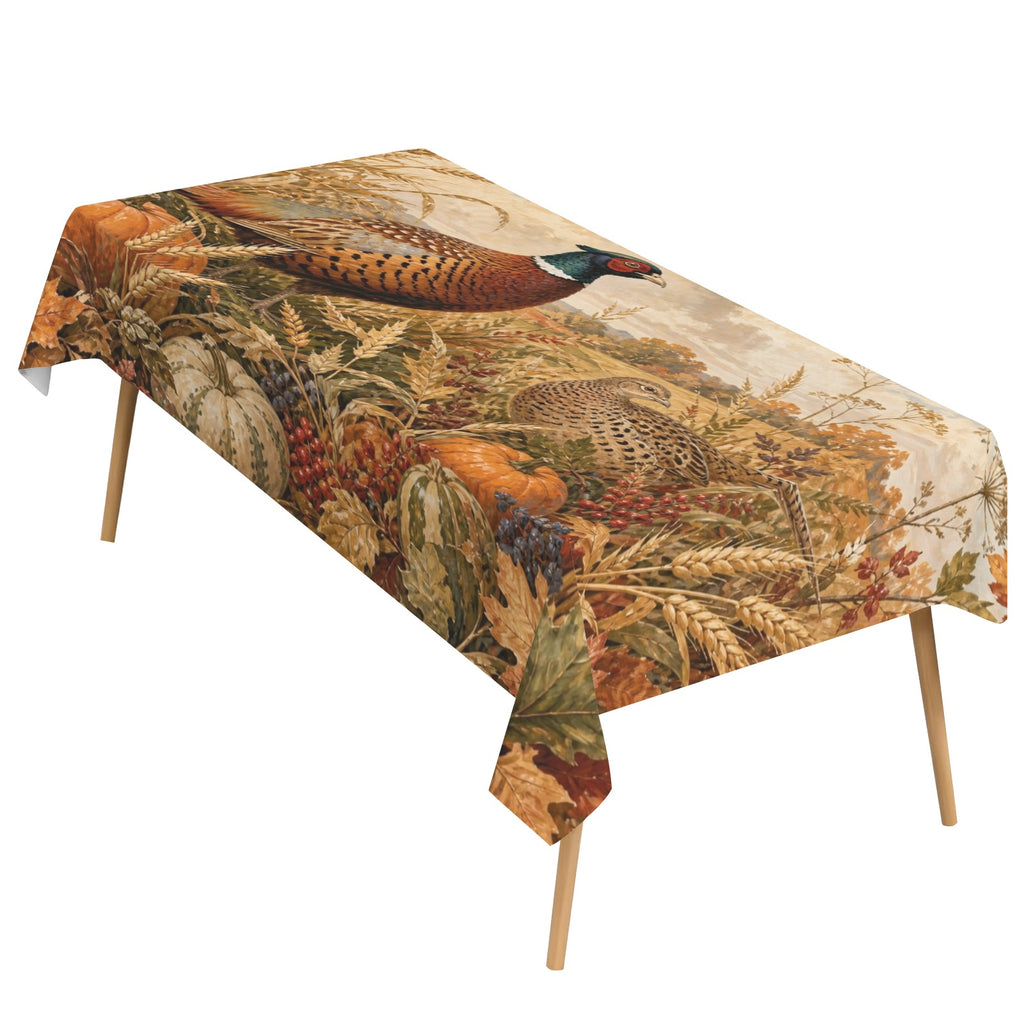 Pheasant 178cm x 140cm Rectangular Tablecloth 70x55inch (QUE)