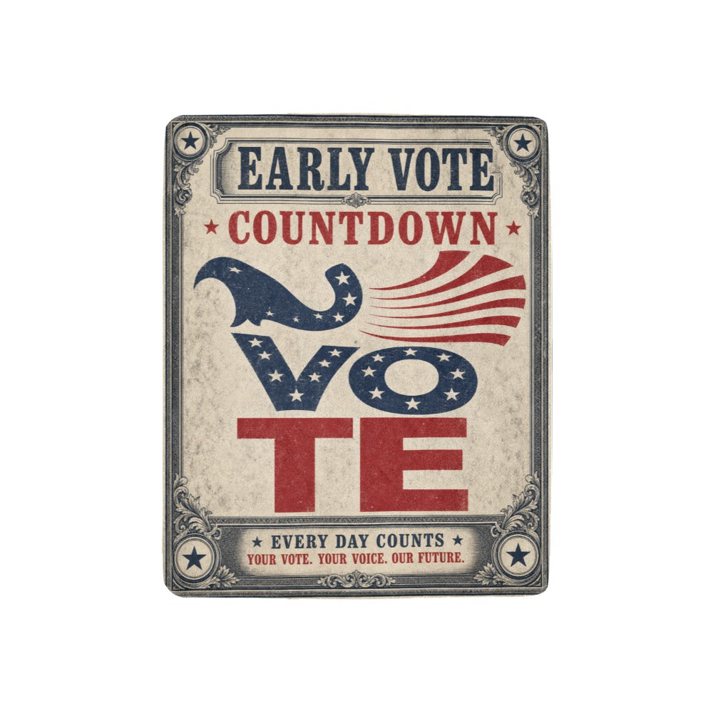 Early Vote Countdown 32 x 48 in Micro Fleece Blanket