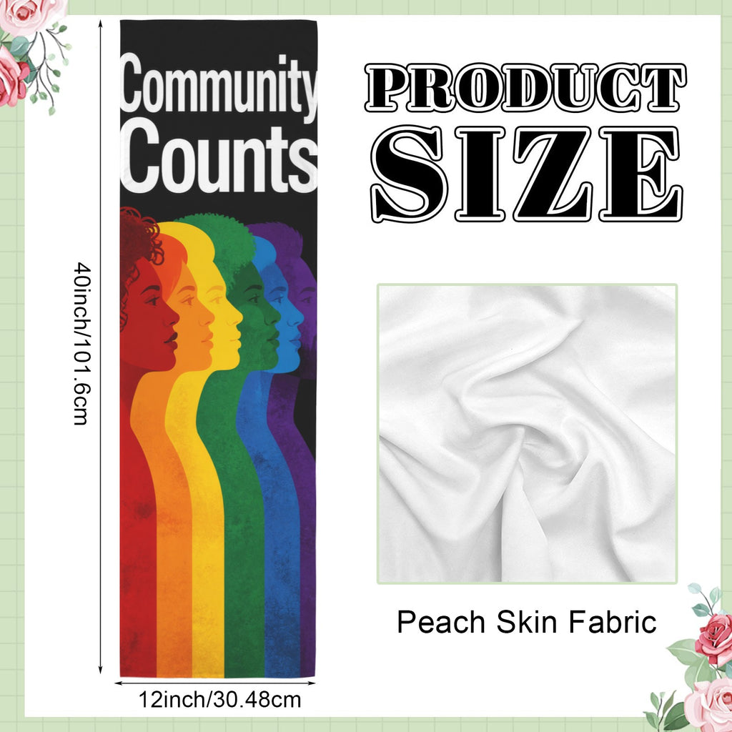 Community Counts 12 x 40 in Polyester Peach Skin Tapestry