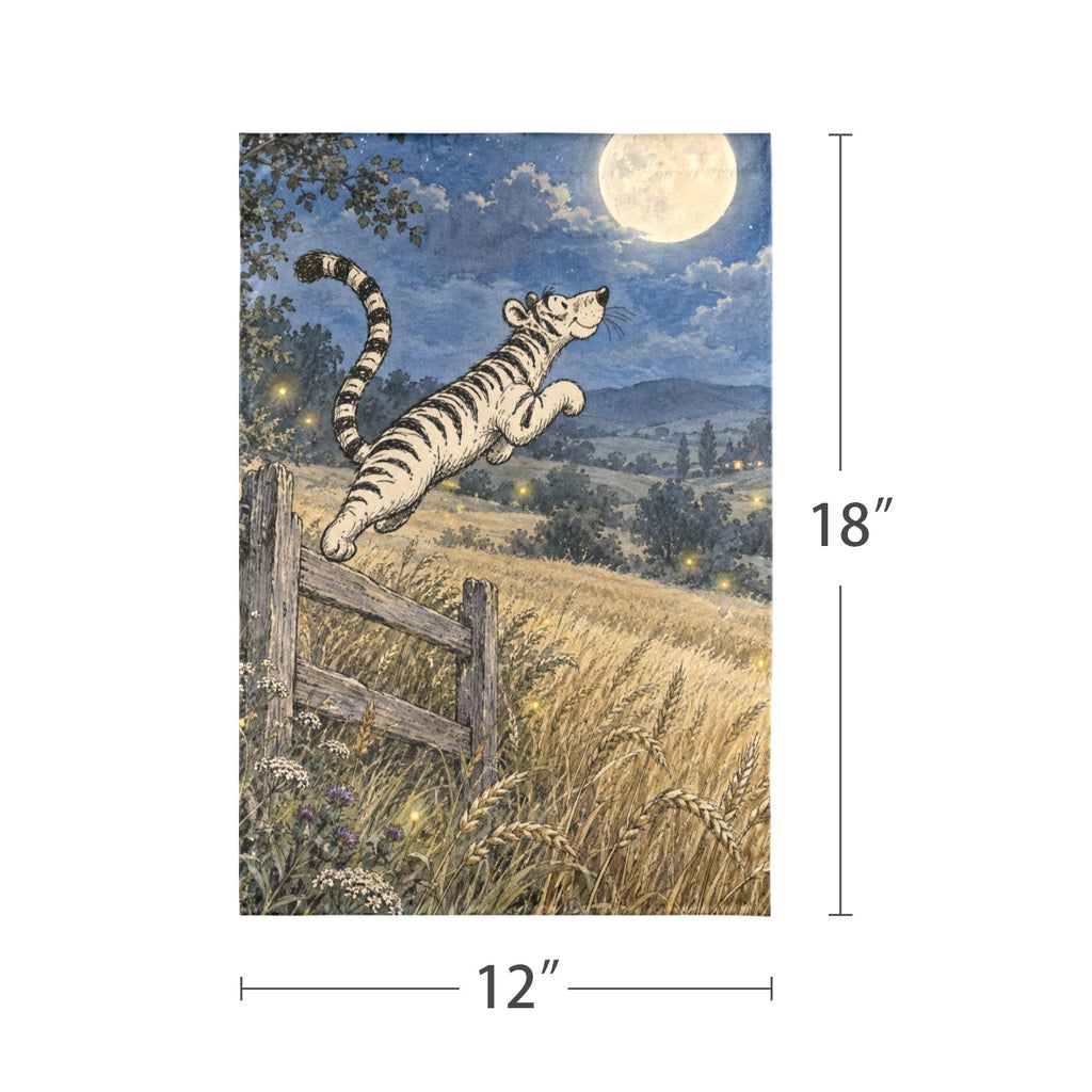 Moonlit Wheat Tigger 12 x 18 in Garden Flag