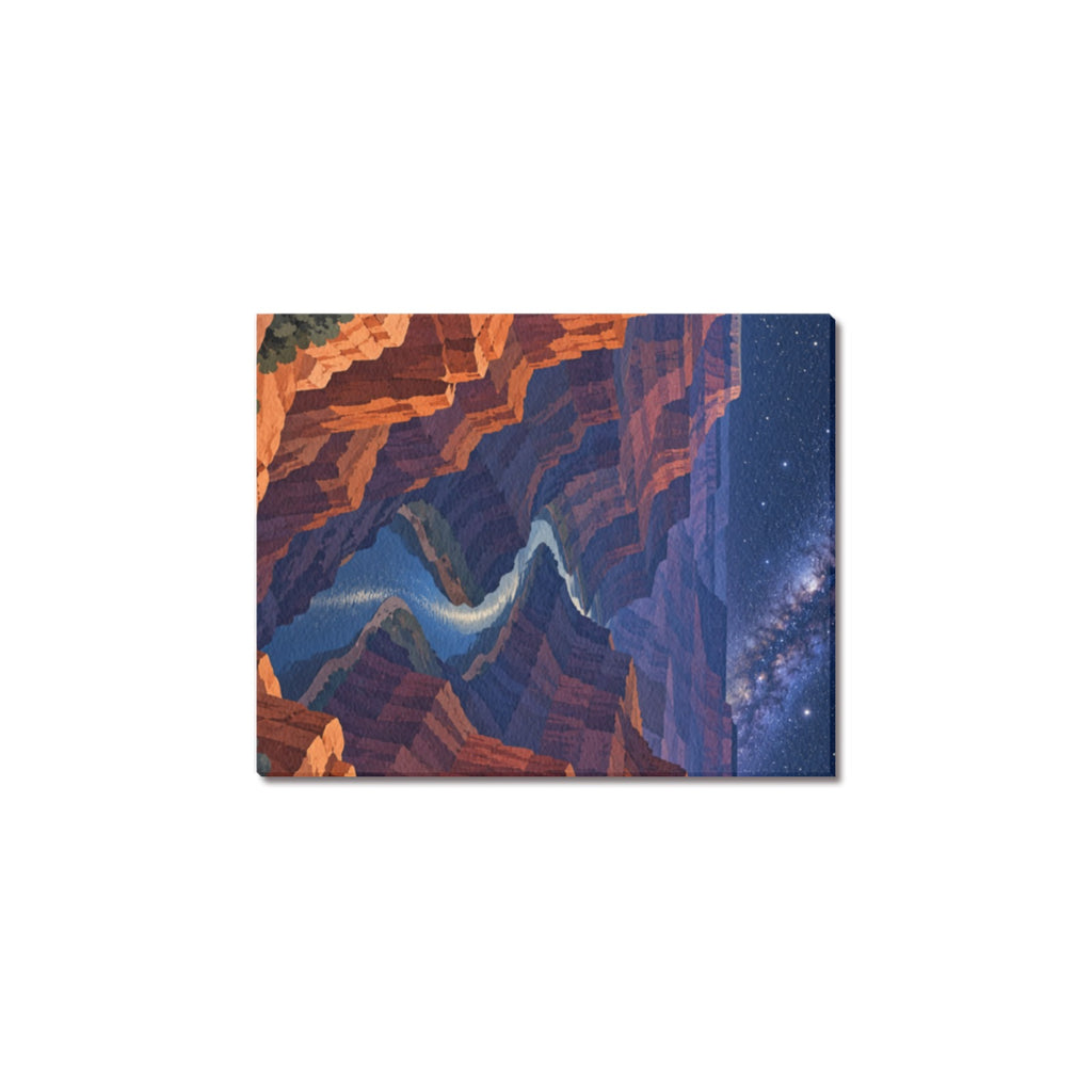 Grand Canyon Starry Bend Frame Canvas Print 8"x10"