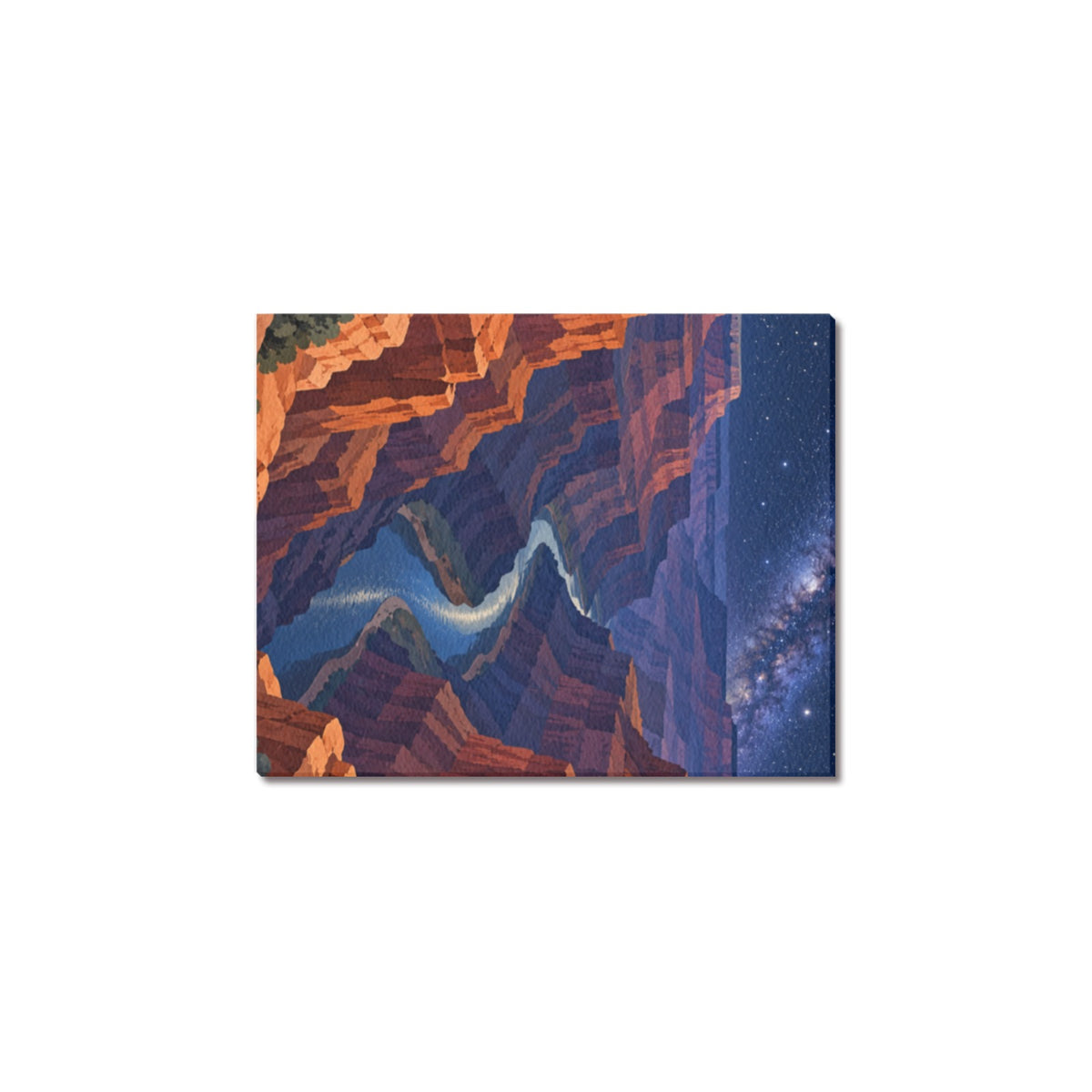 Grand Canyon Starry Bend Frame Canvas Print 8"x10"