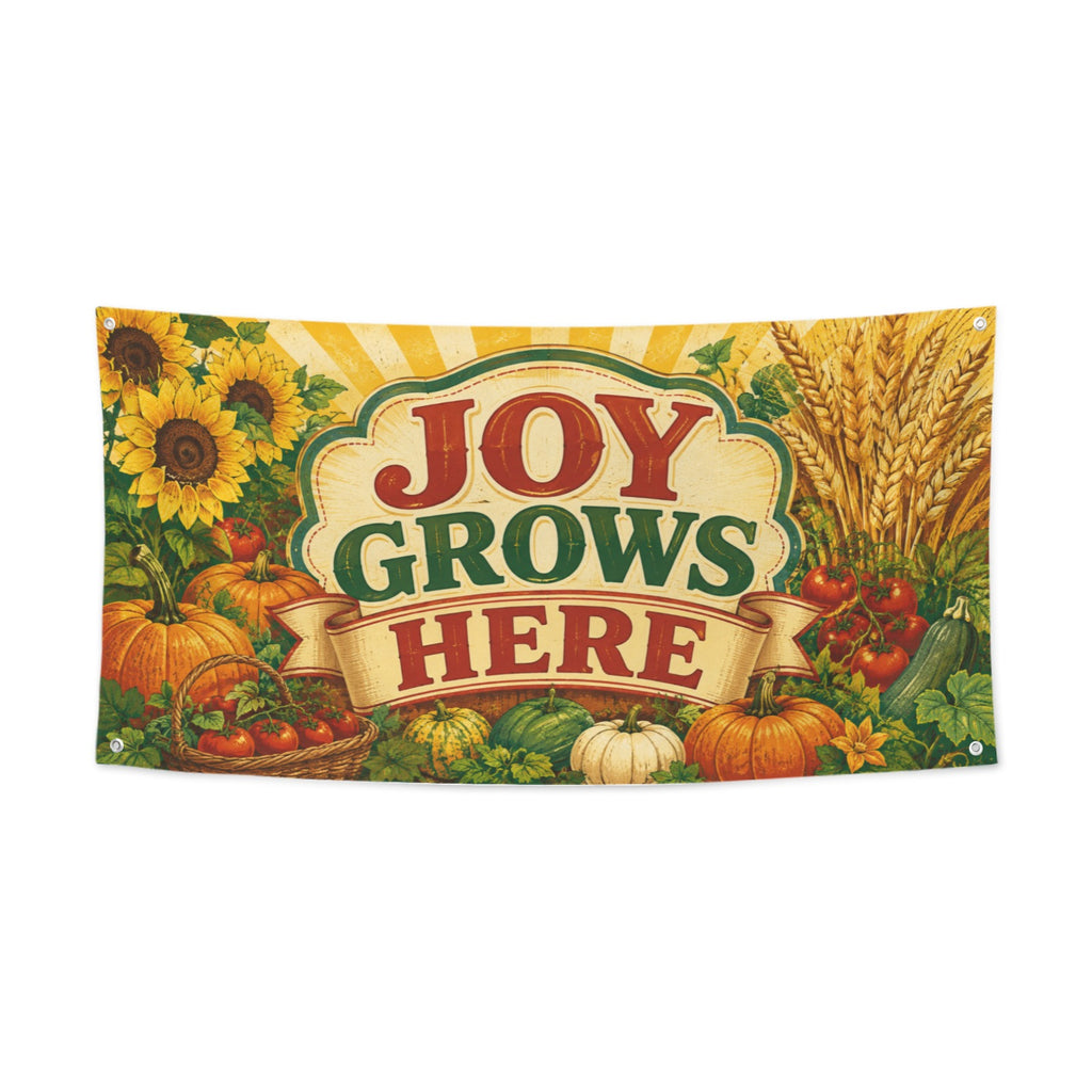 Garden Harvest Joy 47 x 24 in Festival Banner