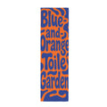 Blue-and-Orange Toile Garden 12 x 40 in Polyester Peach Skin Tapestry