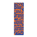 Blue-and-Orange Toile Garden 12 x 40 in Polyester Peach Skin Tapestry