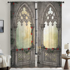 Ottoman rose arch 52 x 84 in Window Curtain Set