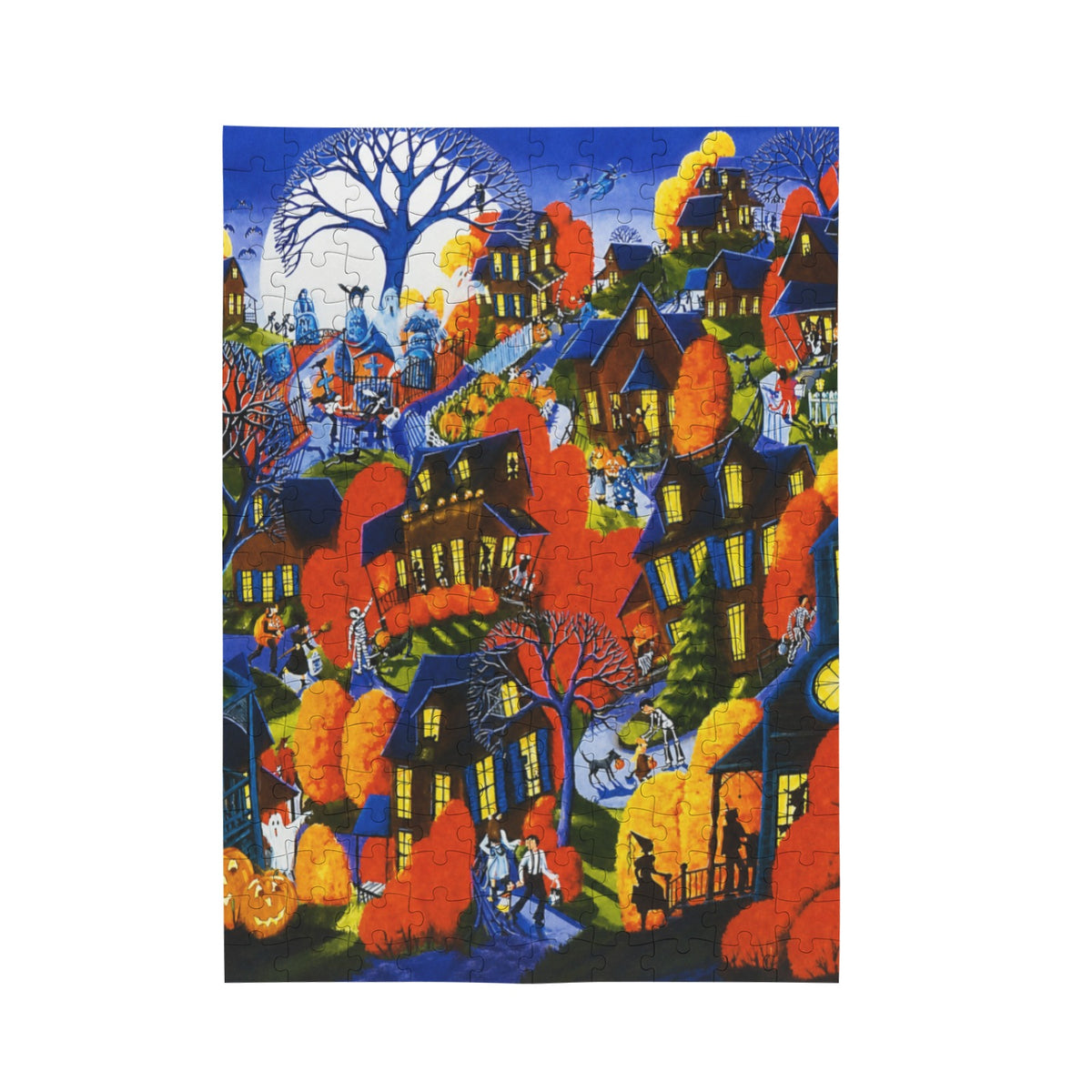 Halloween Village 10 x 13.94 in 200-Piece Wooden Jigsaw Puzzle (QUE)