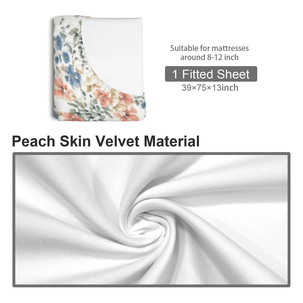 Washed Linen Daybreak Fitted Sheet 39x75x13inch (QUE)