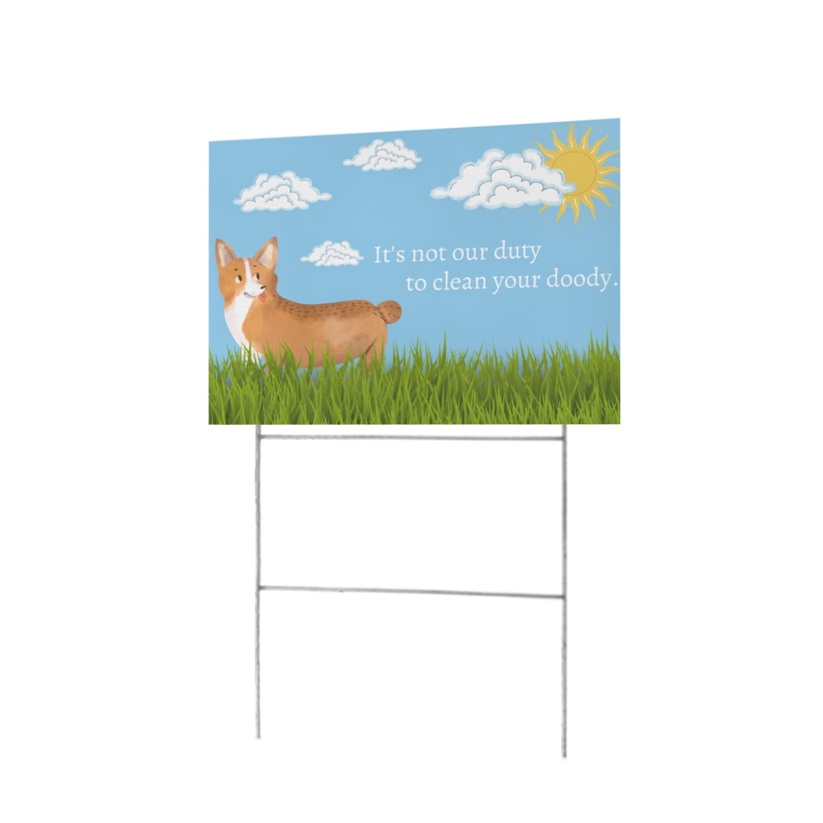 Doodle Cleanup Reminder 12 x 9 in House Sign