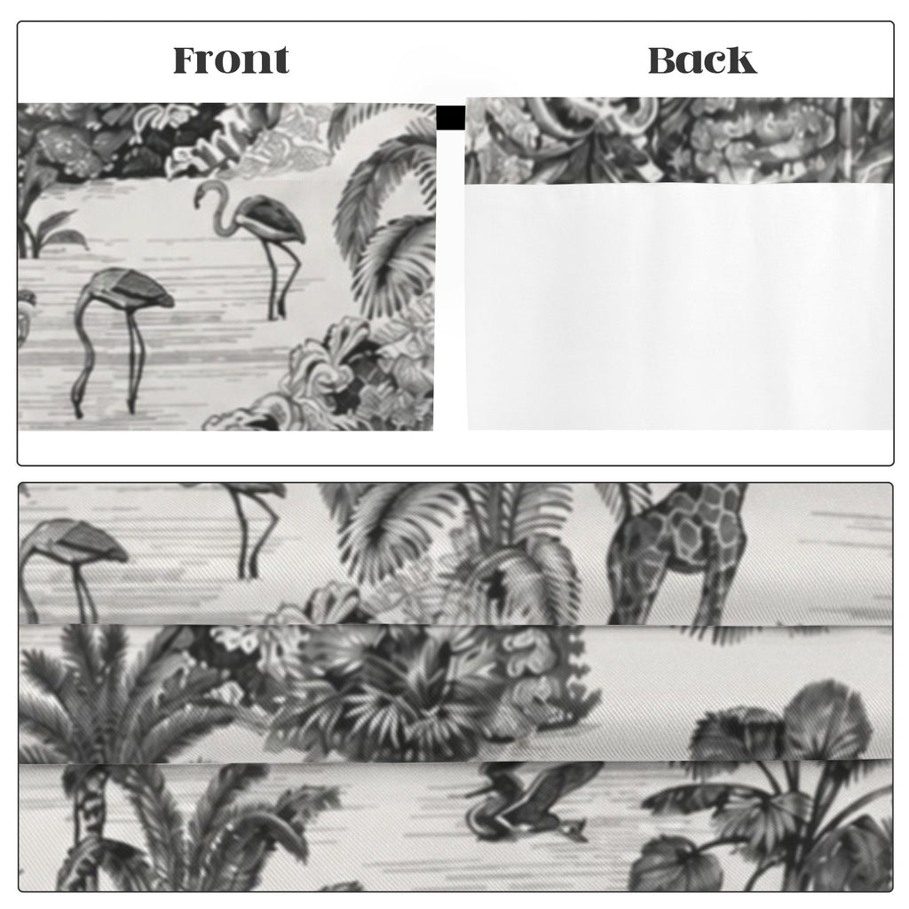 Black White Jungle Animals 52 x 84 in Window Curtain Set