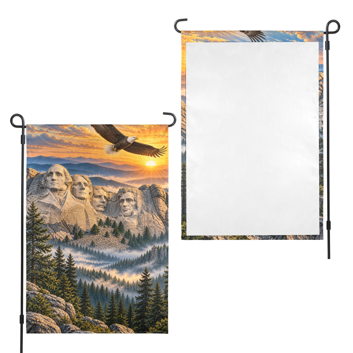 Eagle Sunrise Rushmore 12 x 18 in Garden Flag