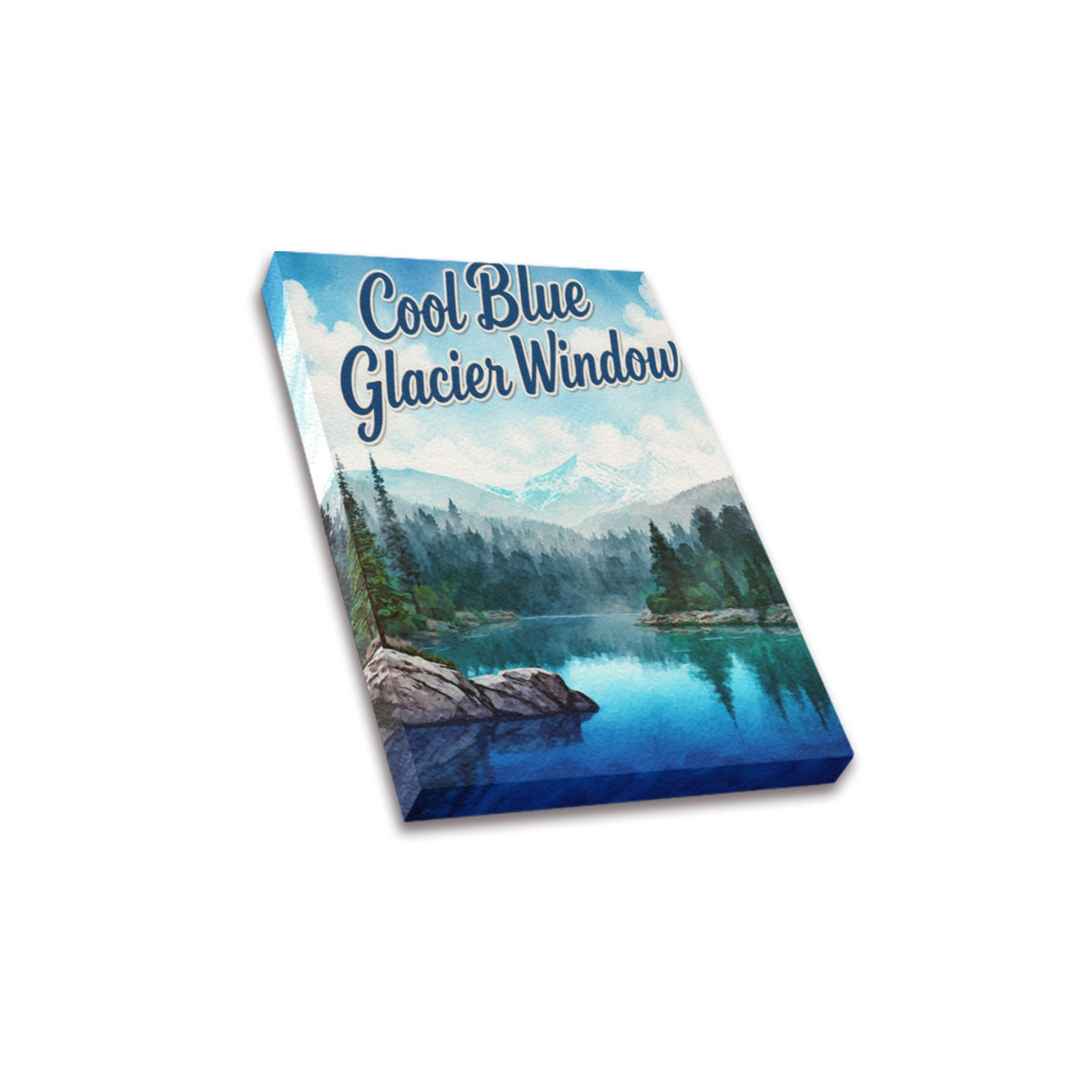 Cool Blue Glacier Window Frame Canvas Print 8"x10"