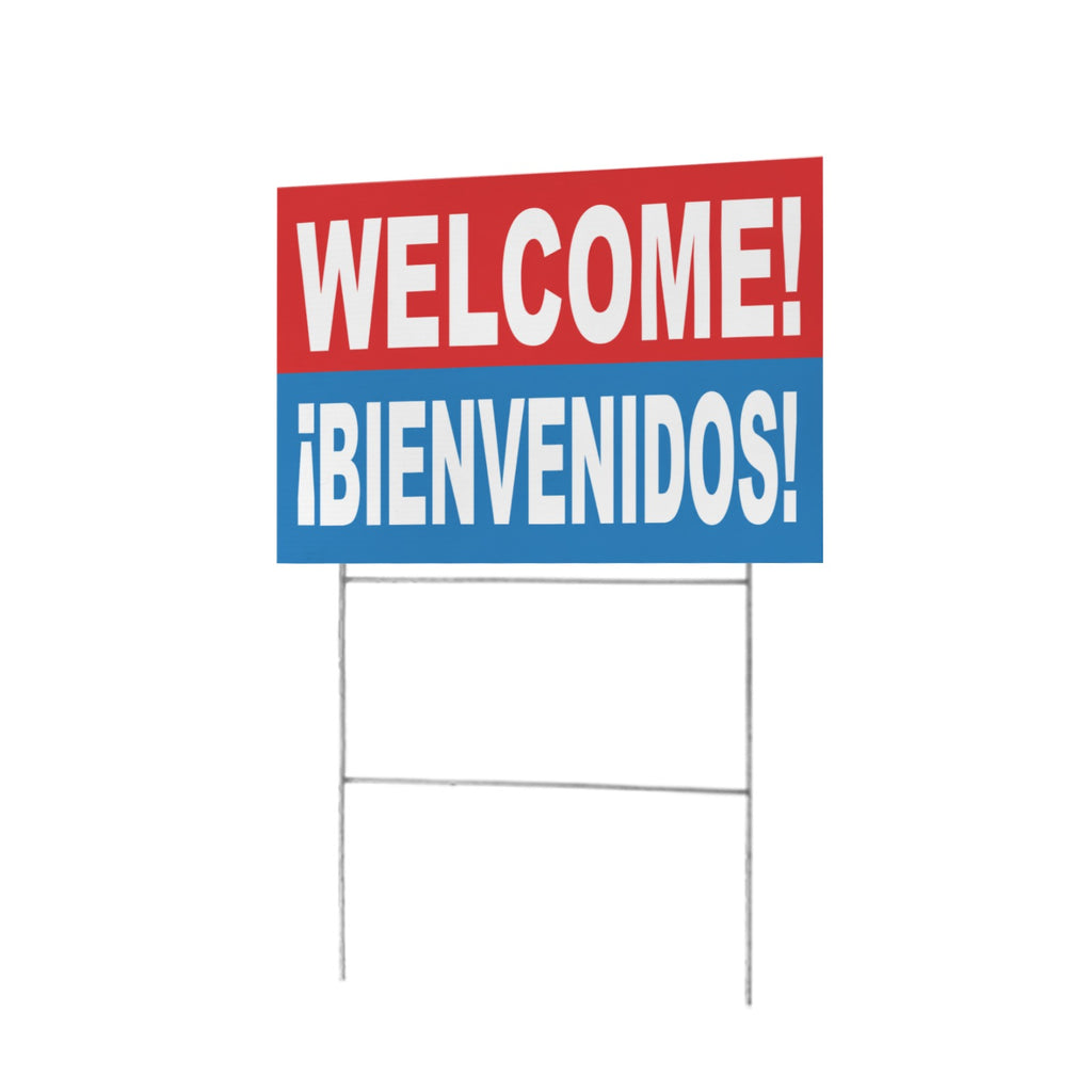 Bilingual Welcome 12 x 9 in House Sign