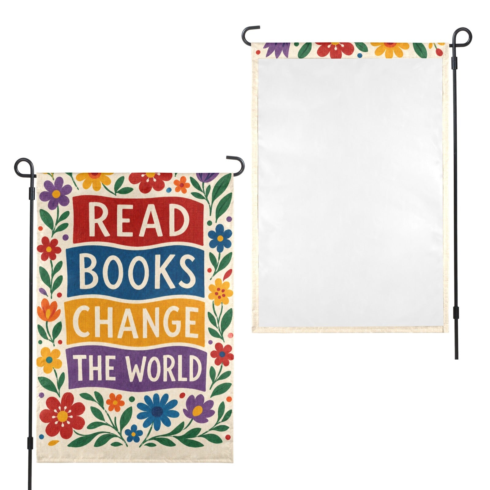Read Books Change the World 12 x 18 in Garden Flag
