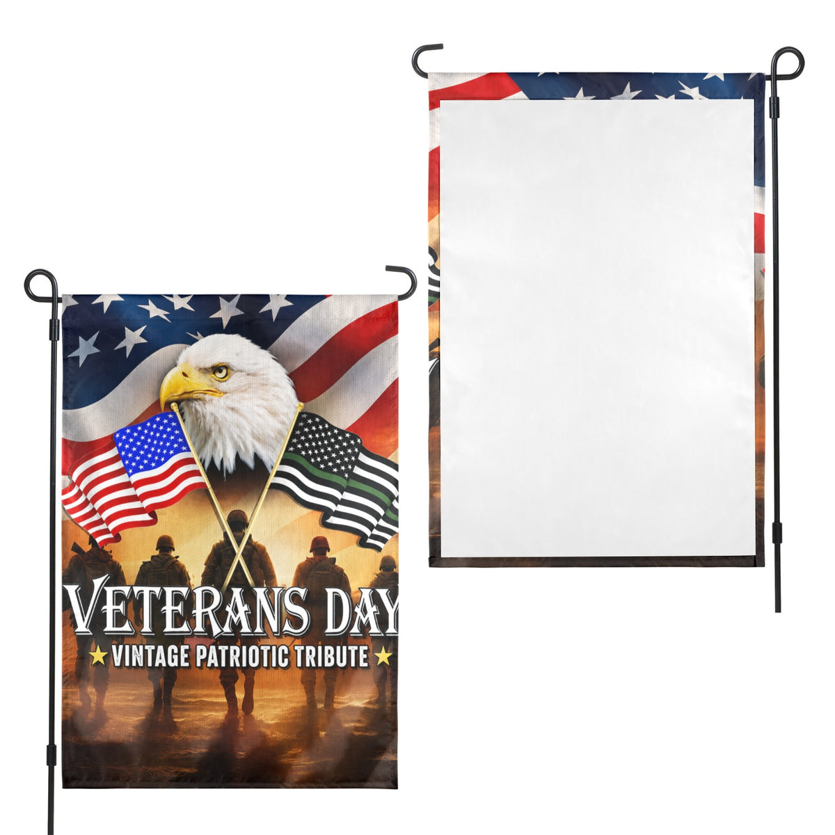 Veterans Day vintage patriotic tribute 12 x 18 in Garden Flag