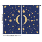 Celestial Gold on Navy 52 x 84 in Window Curtain Set