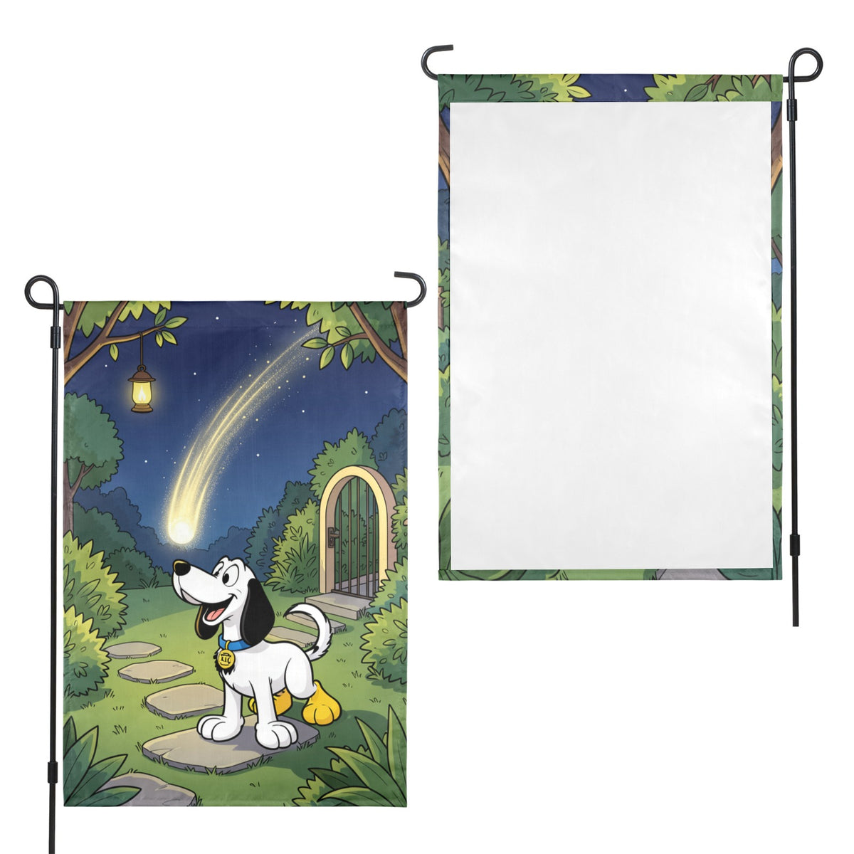Rover early Pluto comet garden 12 x 18 in Garden Flag