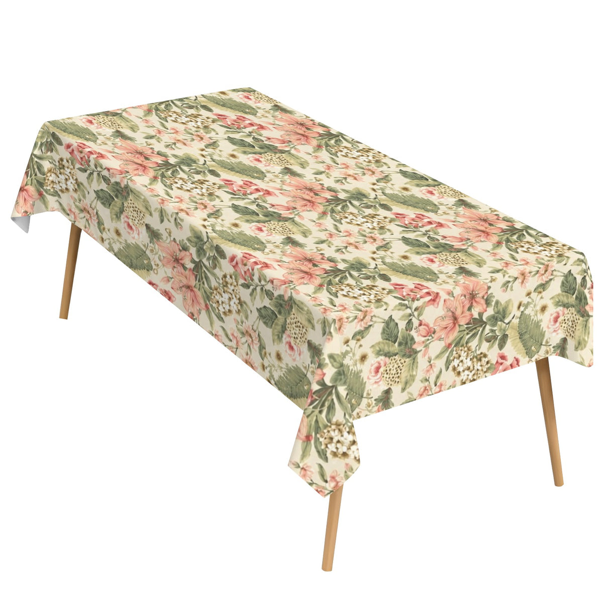 Cottage Rose Lily 178cm x 140cm Rectangular Tablecloth 70x55inch (QUE)
