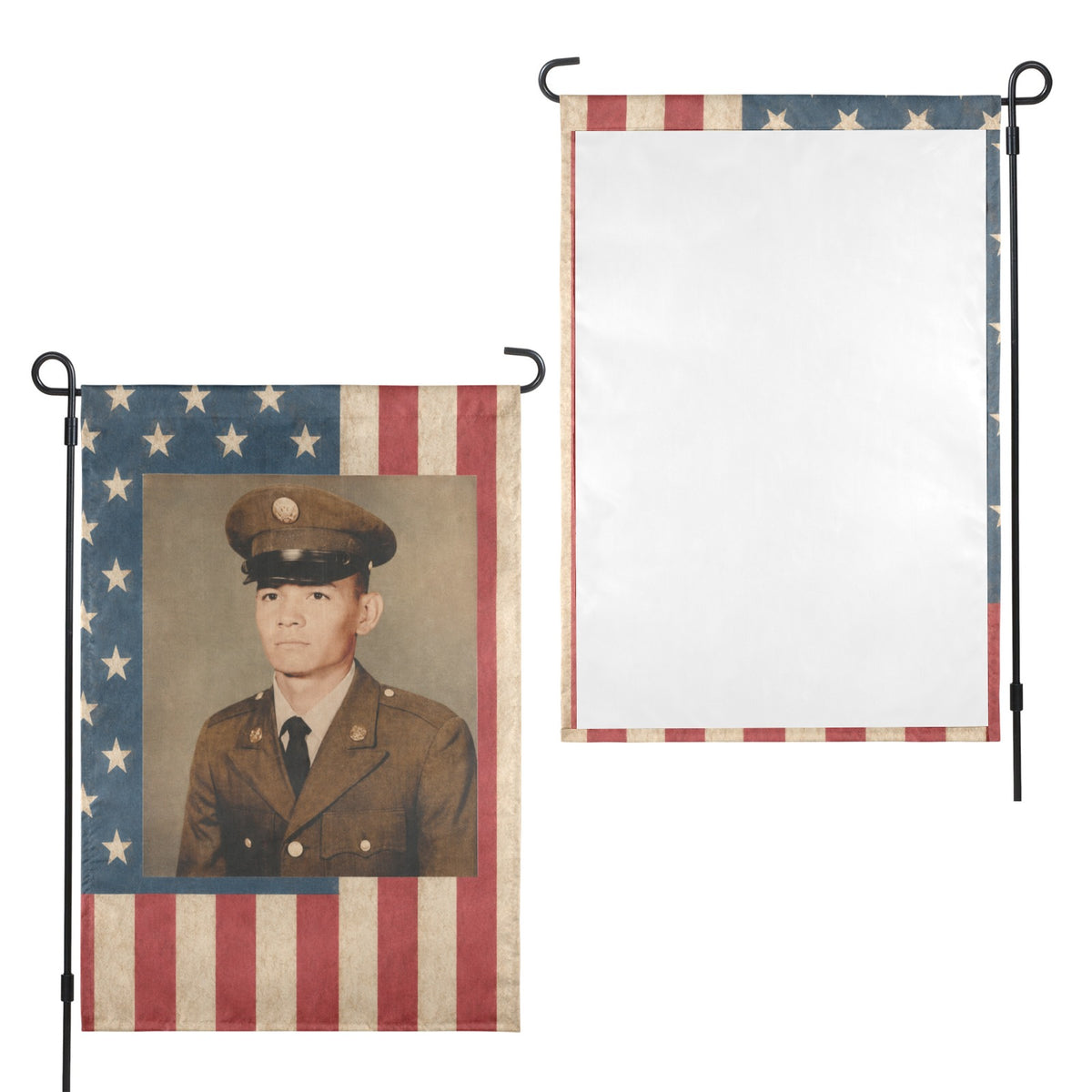 Veterans Day service meets the summit 12 x 18 in Garden Flag