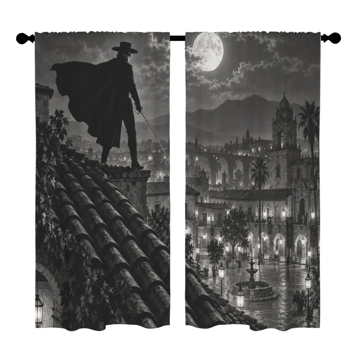Zorro Lantern Rooftop 52 x 84 in Window Curtain Set