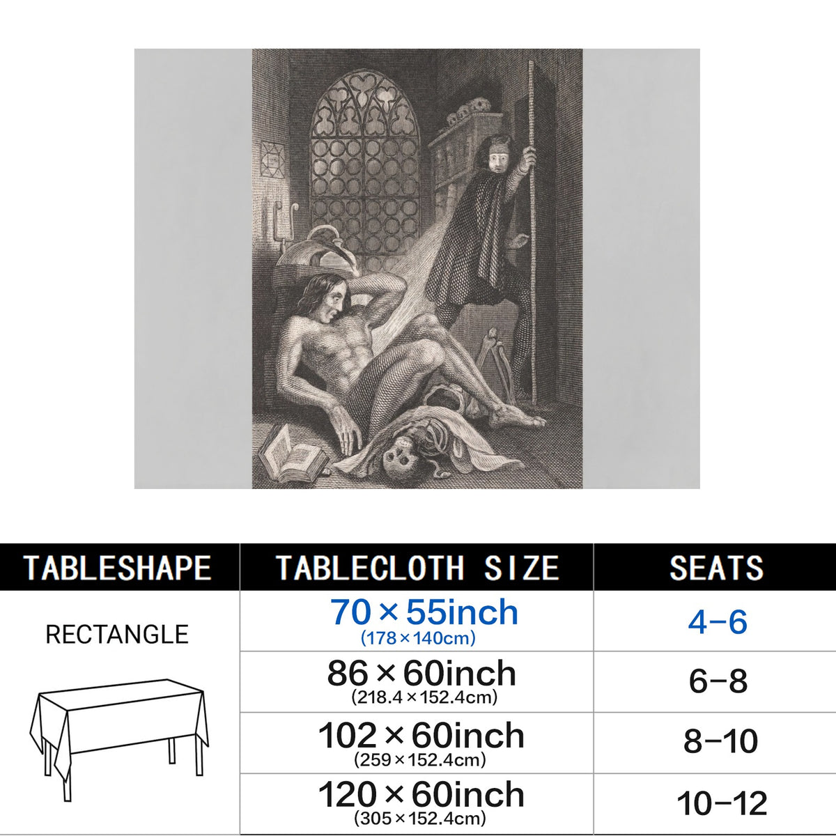 Alpine Lake 178cm x 140cm Rectangular Tablecloth 70x55inch (QUE)