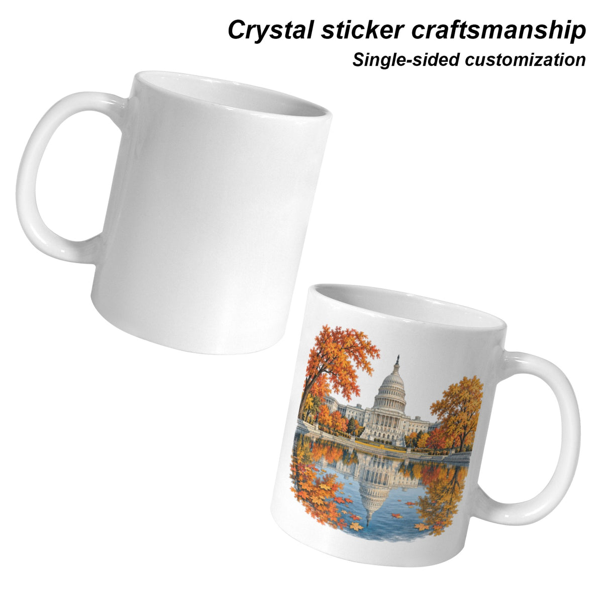 Capitol Autumn Pool 11 oz White Ceramic Mug