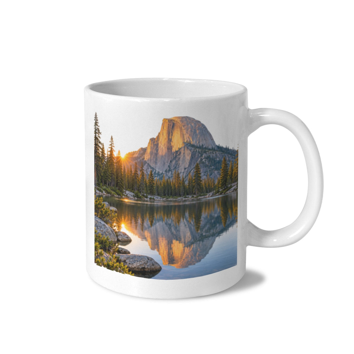 Half Dome Alpine Lake 11 oz White Ceramic Mug