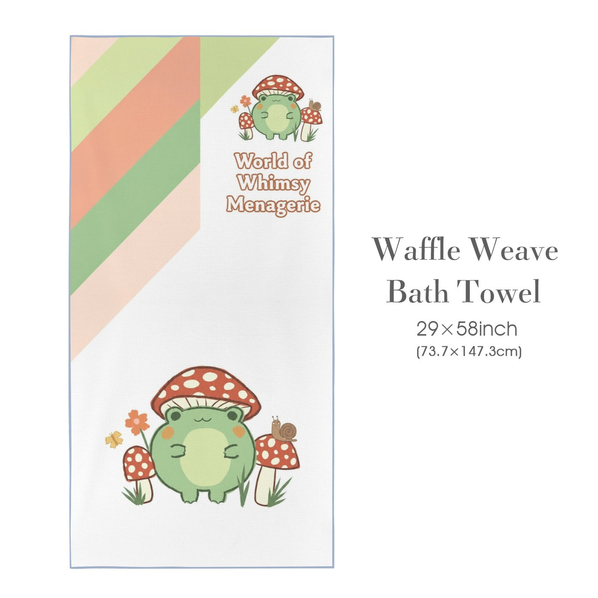 World of Whimsy Menagerie 29"x58" (QUE) Waffle Weave Bath Towel