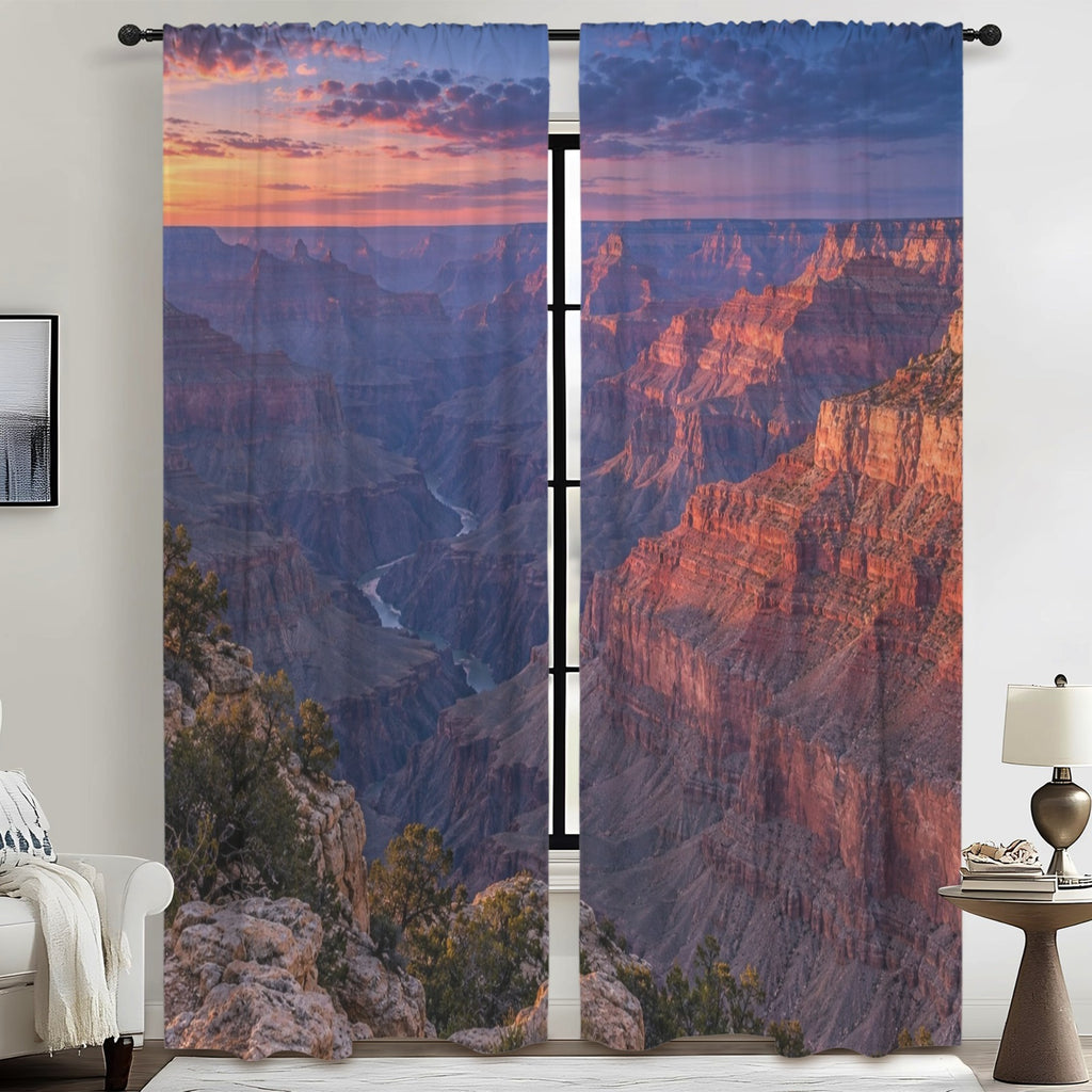 Grand Canyon Blue-Hour Cliffs 52 x 84 in Window Curtain Set