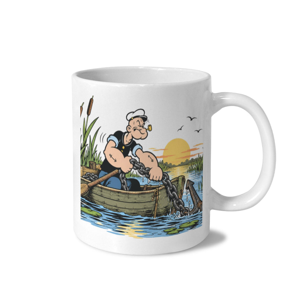 Popeye Marsh Skiff Anchor Chain 11 oz White Ceramic Mug