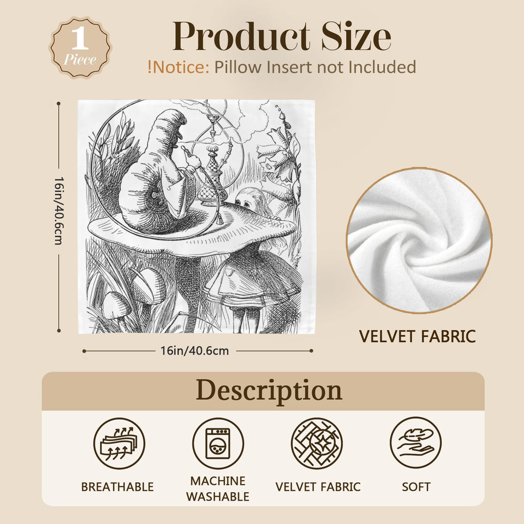Alice Tenniel plate 16 x 16 in Envelope Pillow Case