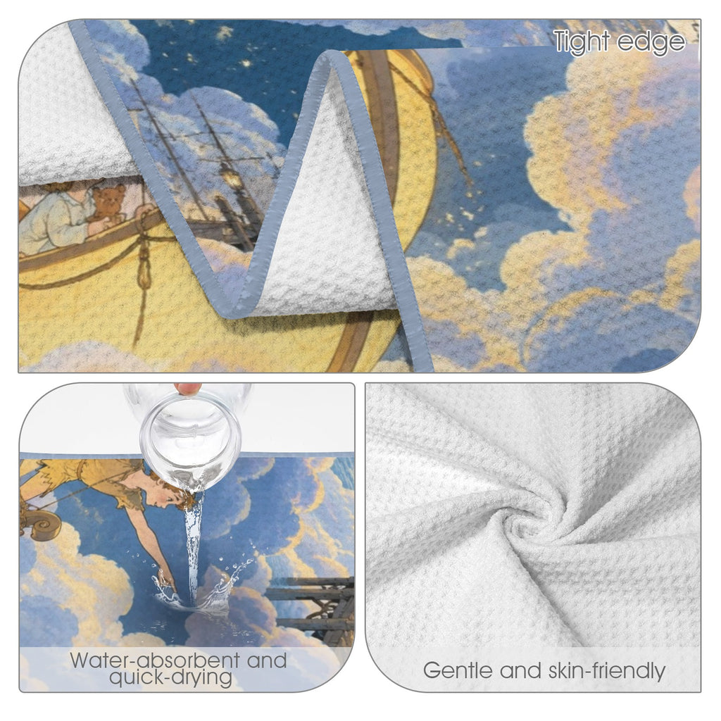 Peter Pan Cloud Harbor Lantern 29"x58" (QUE) Waffle Weave Bath Towel